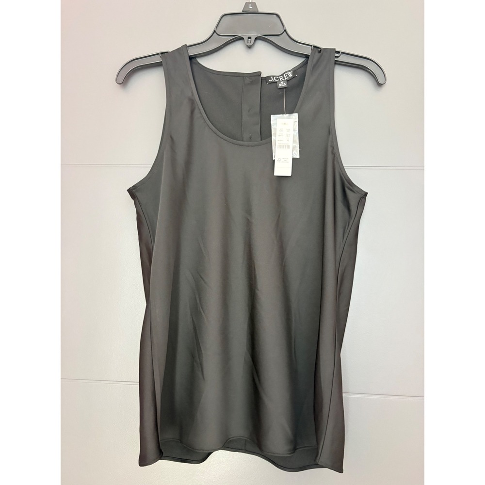 J.Crew‎ Womens Black Sleeveless Shell Top Gold Button Back BP574 XS NWT